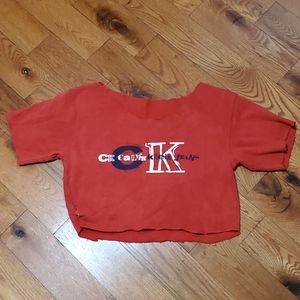 ✂️Distressed Vintage CK sweat crop top